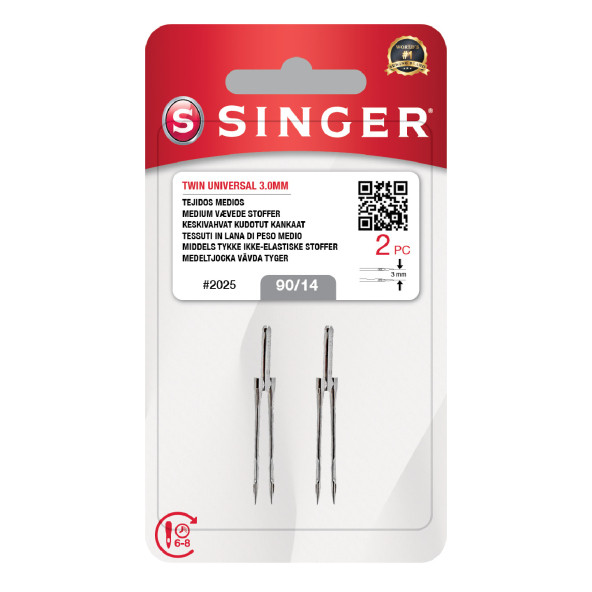 Singer Dikiş Makinesi 3mm Çift Iğne 2025- 90/14 Numara ürün görseli 1