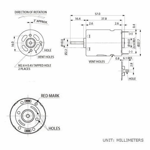 RS380 6V DC Motor - Resim 8