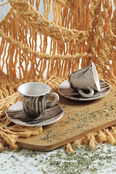 Gift Kahve Fincan Takımı 2 Kişilik El Yapımı Türk Kahvesi Expresso Fincanı Seti ürün görseli 1