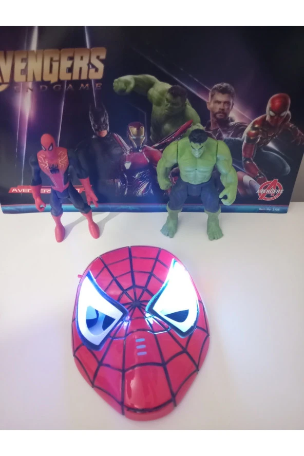 AVNGERS IŞIKLI ÖRÜMCEK ADAM (SPİDER MAN) MASKESİ HULK VE SPİDER MAN 20CM KARAKTER OYUNCAK ürün görseli 1