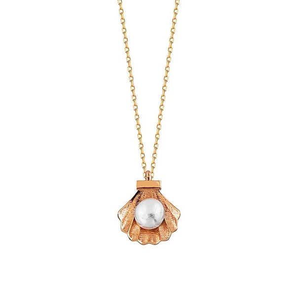 İstiridye Altın Kolye 14K Rose Gold Yeni Model ürün görseli 1