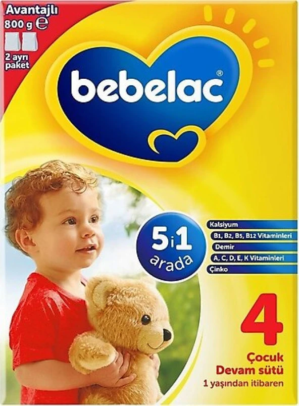Bebelac 4 Çocuk Devam Sütü 1 Yaş+ 800 gr ürün görseli 1