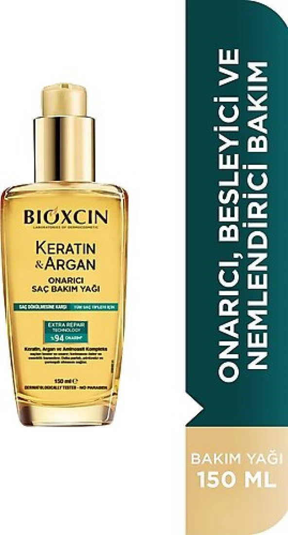 Bioxcin Keratin & Argan Onarıcı Saç Bakım Yağı 150 Ml - Yıpranmış Ve Hasar Görmüş Saçlar ürün görseli 1