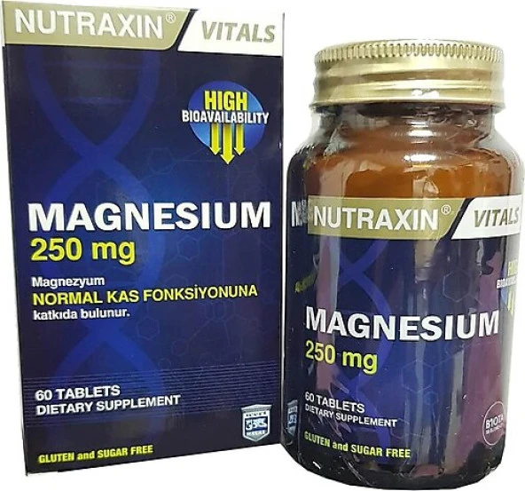 Nutraxin Magnesium 250 mg 60 Tablet ürün görseli 1