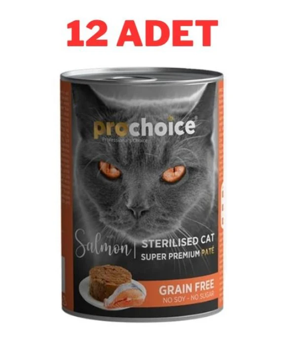 ProChoice Adult Cat Sterilised Salmon Pate Kedi Konservesi 12x400 gr ürün görseli 1