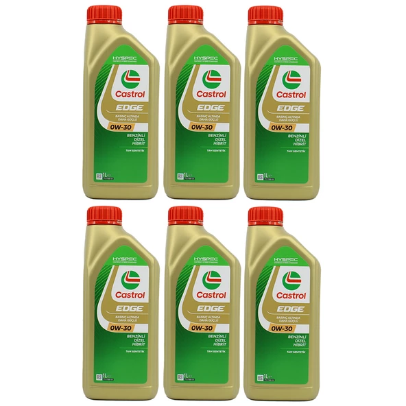 Castrol Edge 0W-30 1 Lt Tam Sentetik Motor Yağı (6 Adet) ürün görseli 1