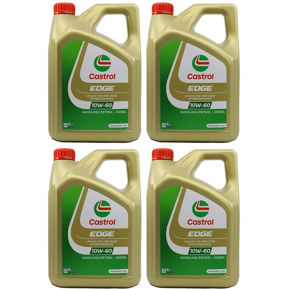 Castrol Edge 10W-60 4 Lt Tam Sentetik Motor Yağı (4 Adet) ürün görseli 1