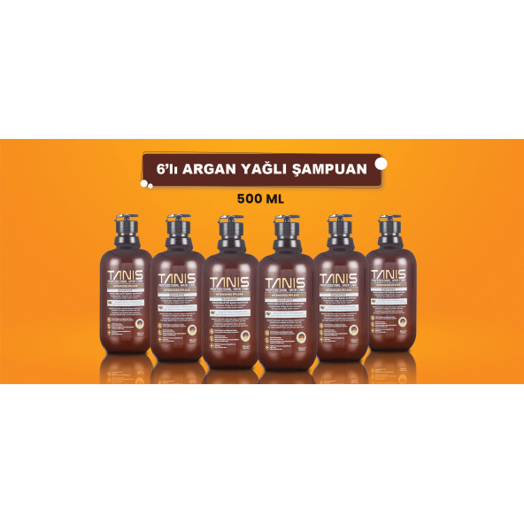 Tanis 6'llı Argan Yağlı şampuan(500 ml) ürün görseli 1