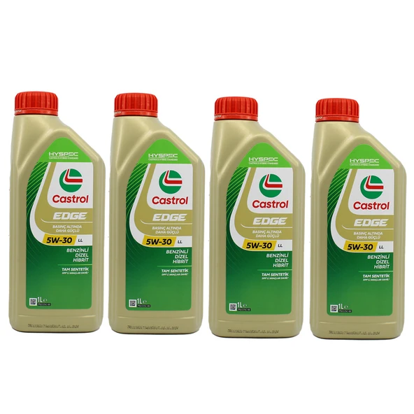 Castrol Edge 5W-30 LL 1 Lt Tam Sentetik Motor Yağı (4 Adet) ürün görseli 1