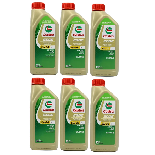 Castrol Edge 5W-30 LL 1 Lt Tam Sentetik Motor Yağı (6 Adet) ürün görseli 1