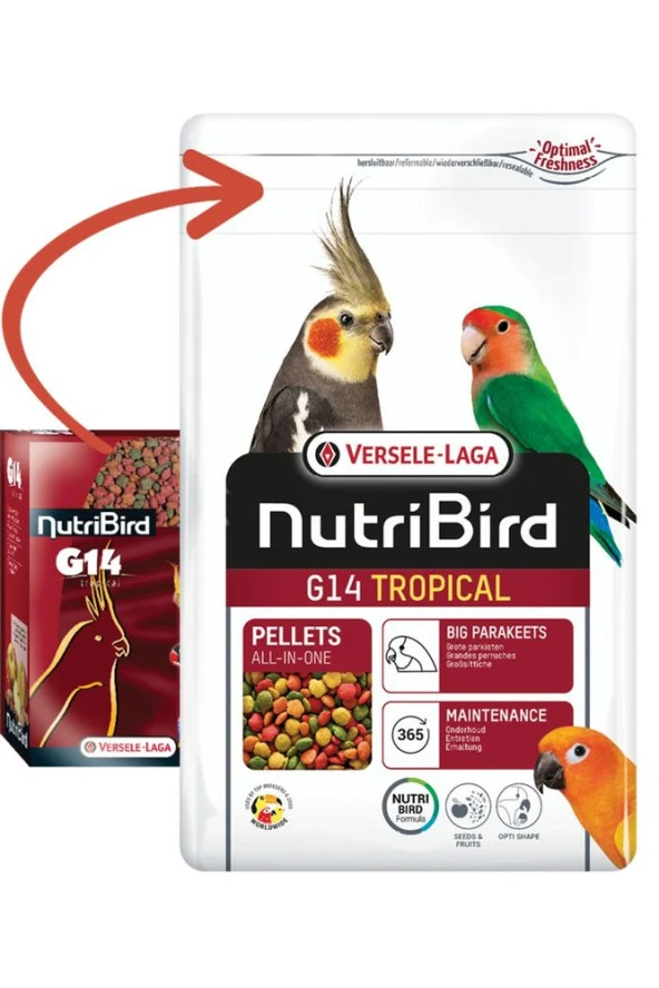 Nutrıbırd G14 Tropıcal Paraket Pelet Yem 10kg ürün görseli 1