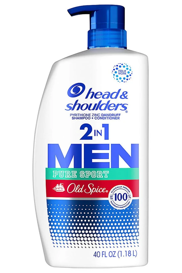 Head & Shoulders Old Spice Pure Sport 2si 1 Arada Şampuan ve Saç Kremi 1180ML ürün görseli 1