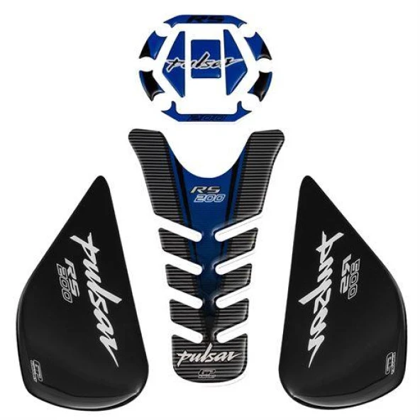 GP Kompozit Bajaj RS 200 2015-2020 Uyumlu Tank Pad Seti Mavi ürün görseli 1