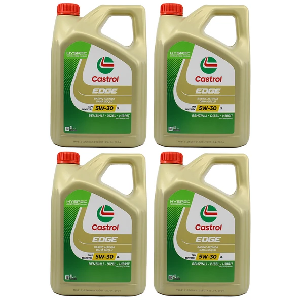 Castrol Edge 5W-30 LL 4 Lt Tam Sentetik Motor Yağı (4 Adet) ürün görseli 1