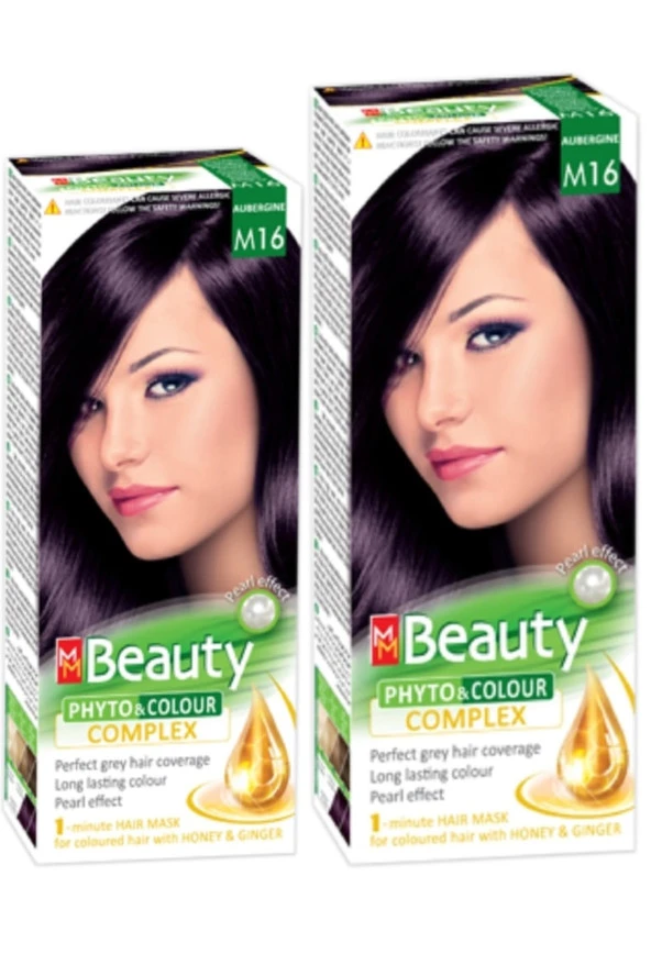 MM Beauty Saç Boyası M 16 (Patlıcan) Set Boya 2 li Set Boya ürün görseli 1