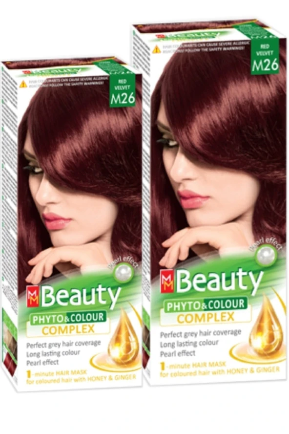 MM Beauty Saç Boyası M 26 (Kadife Kızıl) Set Boya 2 li Set Boya ürün görseli 1