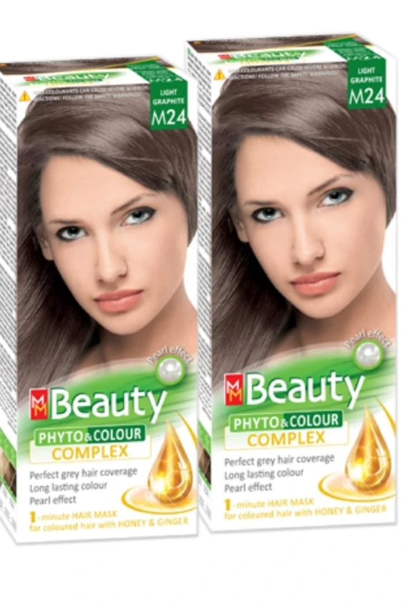 MM Beauty Saç Boyası M 24 (Küllü Kumral) Set Boya 2 li Set Boya ürün görseli 1