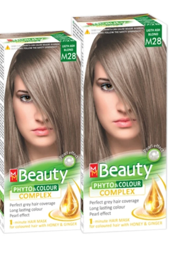 MM Beauty Saç Boyası M 28 (Açık Kül Sarısı) Set Boya 2 li Set Boya ürün görseli 1