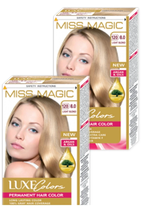 Mıss Magic Saç Boyası Açık Sarı Renk 8,0 Set Boya 2'li Set ürün görseli 1