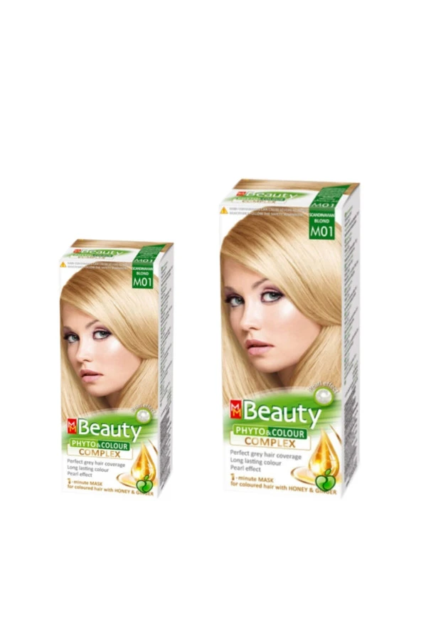 MM Beauty Saç Boyası M 01 ( Platin Kumral ) Set Boya 2 li Set ürün görseli 1