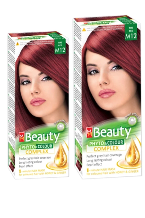 MM Beauty Saç Boyası M 12 ( Ateş Kızılı ) Set Boya 2 li Set Boya ürün görseli 1