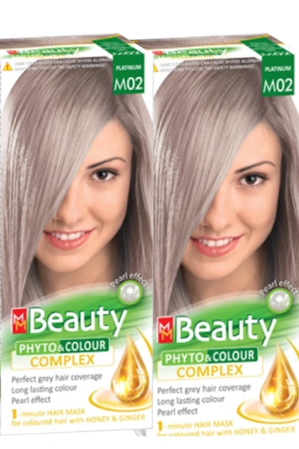 MM Beauty Saç Boyası M 02 ( Platin ) Set Boya 2 li Set ürün görseli 1
