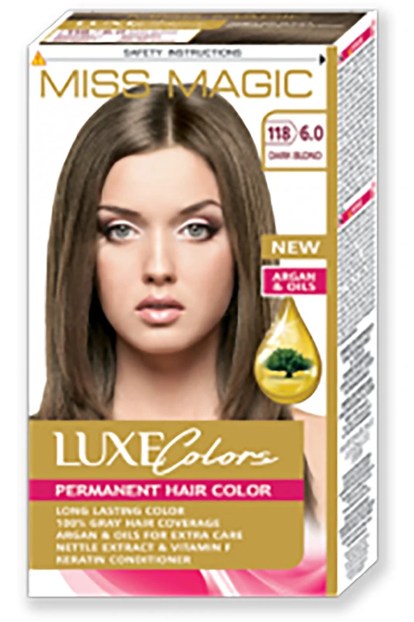 Mıss Magic Saç Boyası (set Boya) Koyu Sarı Kumral 6,0 (118 Dark Blond) ürün görseli 1