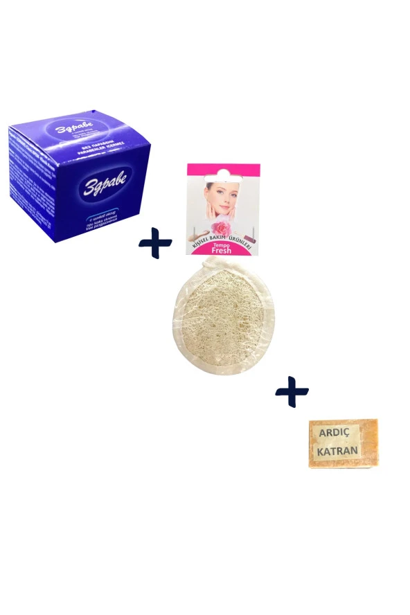 Zdrave Krem & Tempofresh Loofah Pon Pon Yüz Pedi & Ardıç Katran Sabun ürün görseli 1
