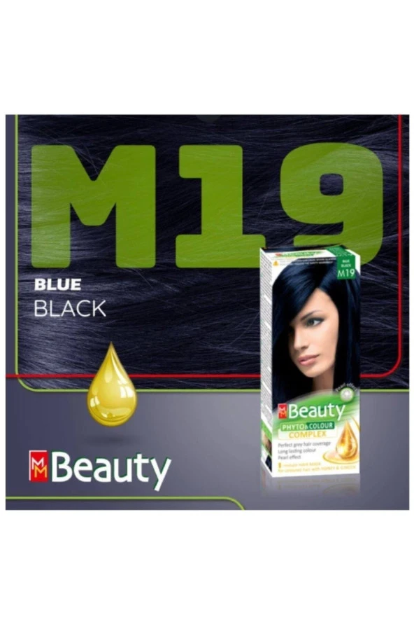 MM Beauty Saç Boyası M 19 (Mavi Siyah) Set Boya ürün görseli 1