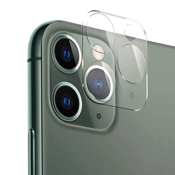 Vendas iPhone 11 Pro Max Tam Uyumlu Şeffaf Cam Kamera Lens Koruyucu ürün görseli 1