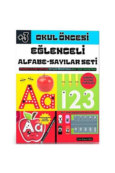 Okul Öncesi Eğlenceli Alfabe-Sayılar Seti (Laminasyonlu) ürün görseli 1