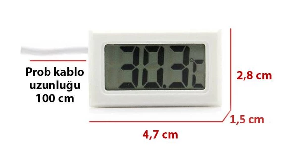 AEK-Tech Mini Dijital Prob Termometre (beyaz) - Resim 4