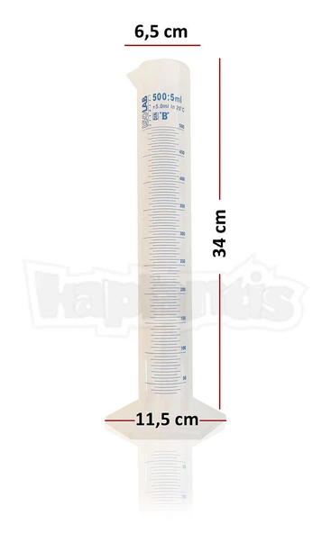 ISOLAB 500ml Plastik Mezür Mavi Skala - Resim 4