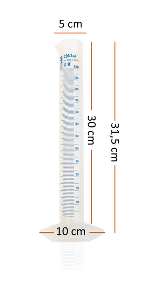 ISOLAB 250ml Plastik Mezür Mavi Skala - Resim 3