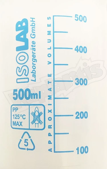 ISOLAB 500ml Ölçü Kabı Beher Mavi Skala - Resim 6