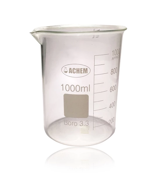 ACHEM 1000ml Cam Beher Kısa Form ürün görseli 1