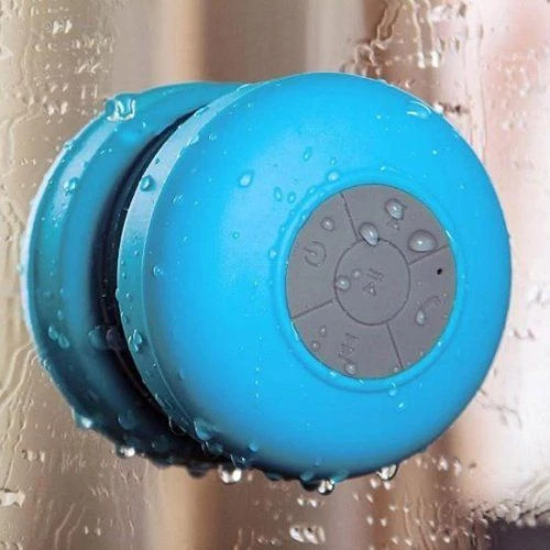 Su Geçirmez Mini Bluetooth Duş Hoparlörü (Mavi) - Resim 6