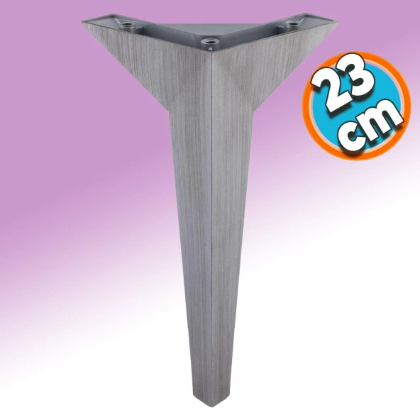 Mobilya Kanepe Sehpa TV Ünitesi Baza Koltuk Ayağı Çekyat Saten Gri Eskitme 23 cm Ayak ürün görseli 1