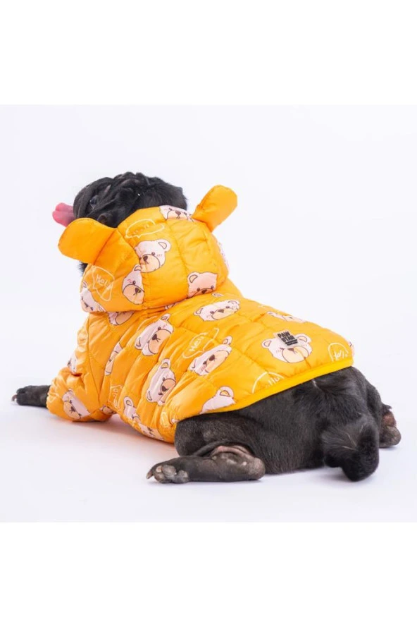 Pawstar Köpek Yellow Teddy Puff Raincoat Medium Sırt28cm Göğüs41cm Boyun26cm ürün görseli 1