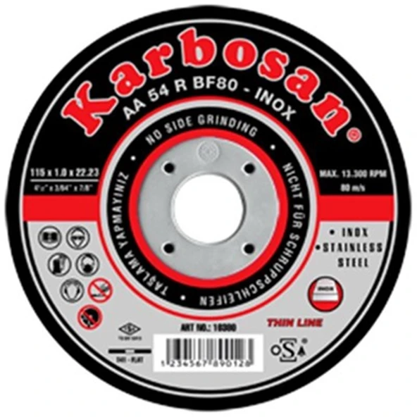 115x1.0x22 Mm Inox Kesici Taş Karbosan-10adet ürün görseli 1
