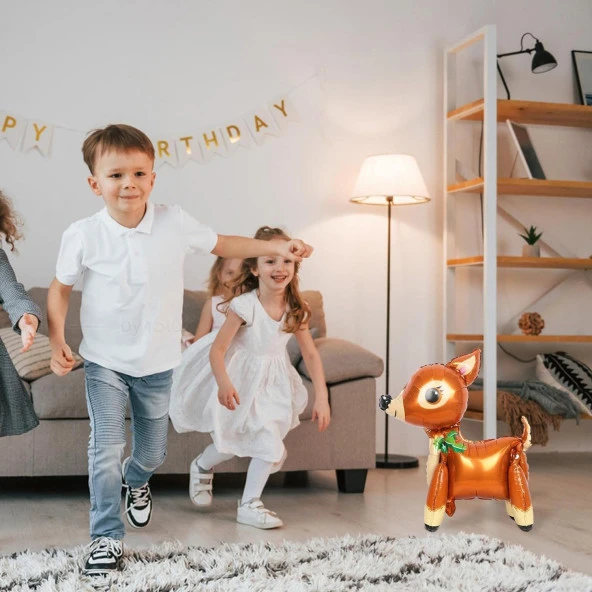 3D Geyik Folyo Balon 59x55 cm - Resim 4
