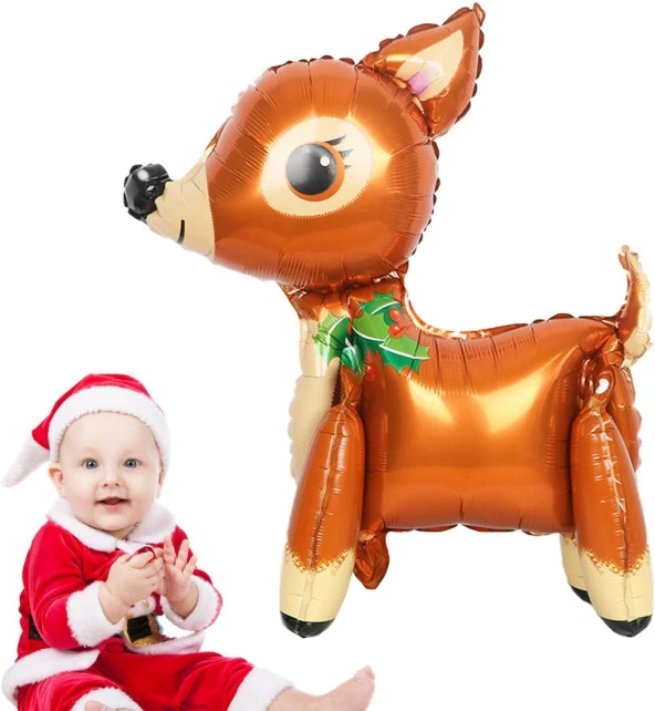 3D Geyik Folyo Balon 59x55 cm - Resim 8