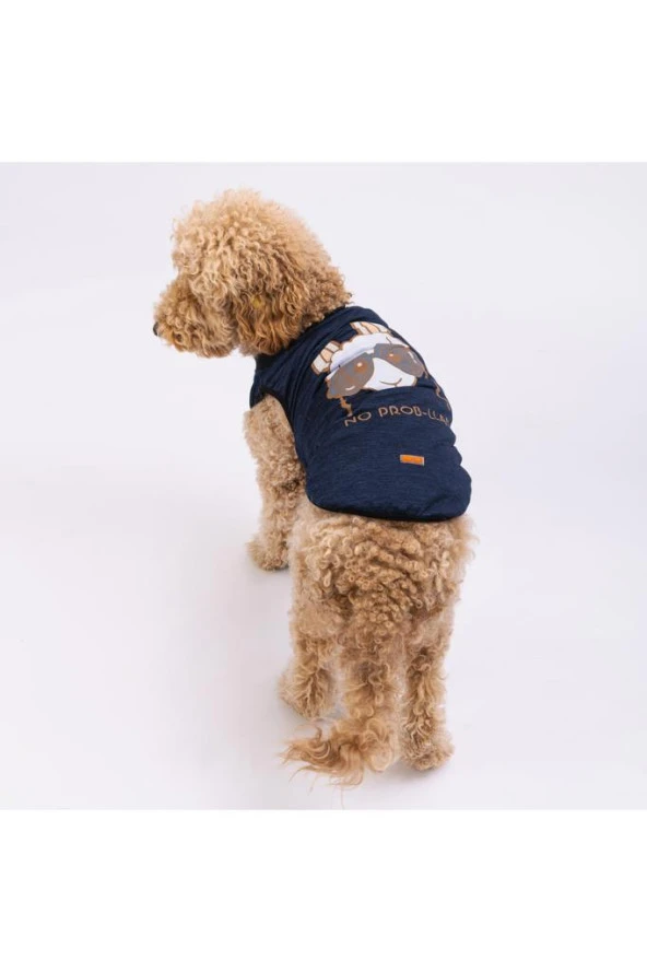 Pawstar Köpek Navyblue NoProb-Lama Big T-shirt Büyük 4XLarge Sırt55cm Göğüs72cm Boyun47cm ürün görseli 1