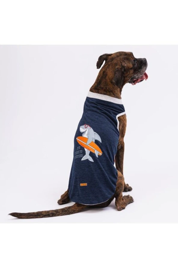 Pawstar Köpek Navyblue Shark Big T-shirt Büyük 7XLarge Sırt76cm Göğüs92cm Boyun59cm ürün görseli 1