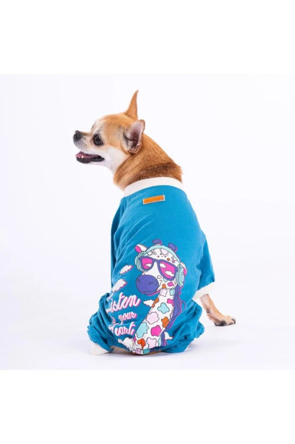Pawstar Köpek Cadetblue Giraffe Pyjamas XLarge Sırt38cm Göğüs55cm Boyun34cm ürün görseli 1
