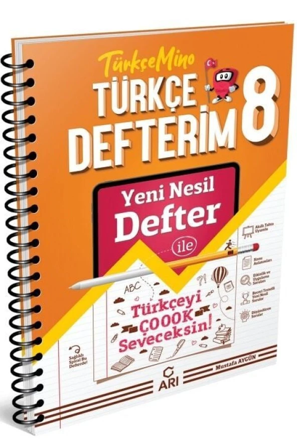 Arı Yayıncılık 8. Sınıf Türkçemino Akıllı Türkçe Defteri ürün görseli 1