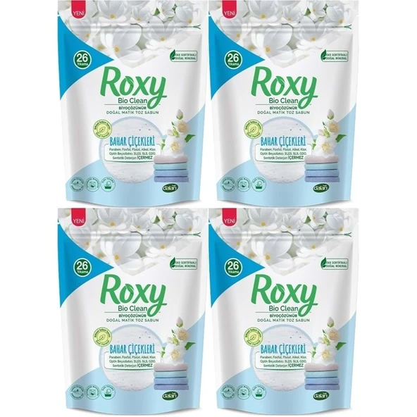 Dalan Roxy Bio Clean Matik Sabun Tozu 800GR Bahar Çiçekleri (4 Lü Set) (104 Yıkama) ürün görseli 1