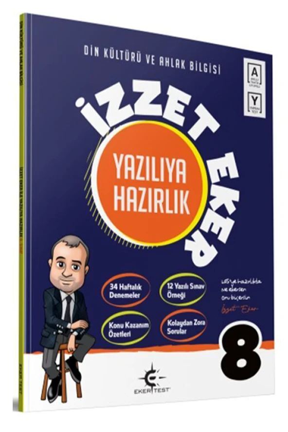 8. Sınıf Din Kültürü ve Ahlak Bilgisi İzzet Eker ile Yazılıya Hazırlık Eker Test Yayınları ürün görseli 1