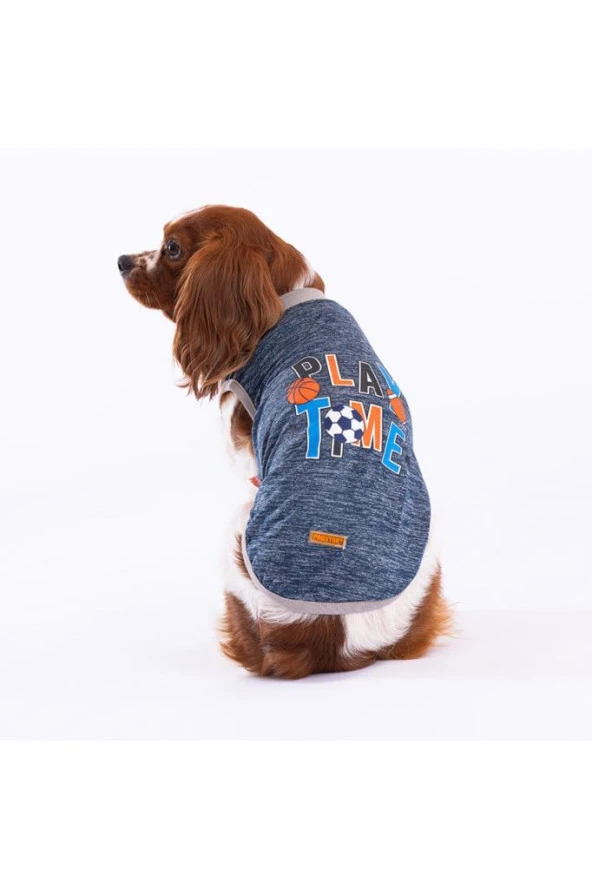 Pawstar Kedi ve KÜÇÜK Köpek T-Shirt Navy Blue Sporty L Sırt33cm Göğüs46cm Boyun30cm ürün görseli 1