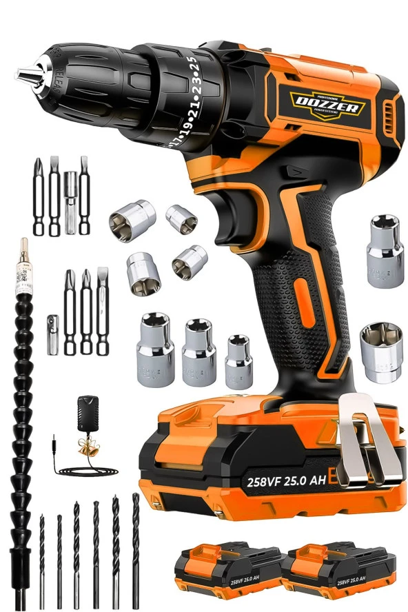 Dozzer Alman Red-x 14.4 V 2.0ah Çelik Şanzuman Bakır Sargılı 2 Akülü Vidalama Matkap Şarjlı Matkap ürün görseli 1